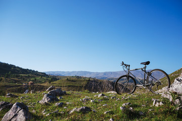 Fototapeta na wymiar Bicycle On Mountain