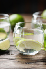 Fresh cocktail with lime and mint