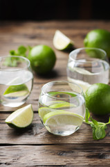 Fresh cocktail with lime and mint