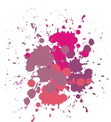 Obraz na płótnie Canvas Blobs and splashes of paint. Color pink paint splashes background Vector illustration