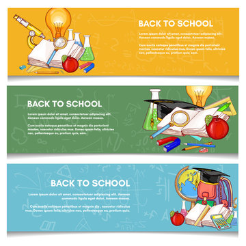 Education banner back to school education background vector