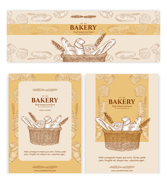 Bakery shop bakery products baking banners bakery template