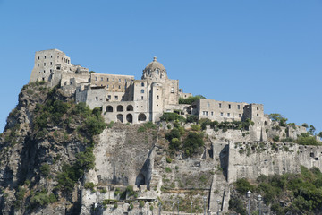 view of the Aragonese Castle of Ischia
