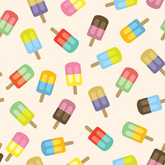 Colorful Popsicles Seamless Pattern Vector Illustration