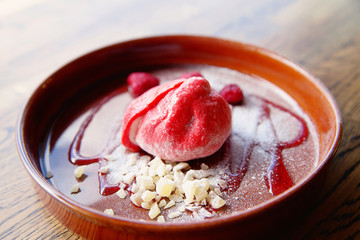 raspberry mochi for dessert