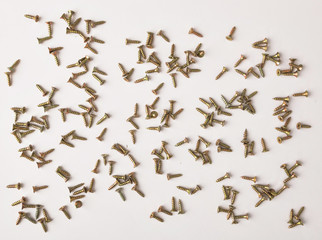 accessories for picture framing studio on a white background. screws