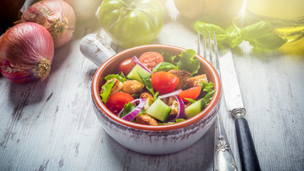 Panzanella, the Italian food on a summer days.