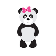 cartoon panda with bow
