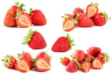 Fototapeta na wymiar Strawberries isolated on a white background