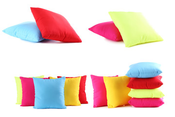 Colorful pillows isolated on a white