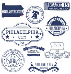 Philadelphia city, PA, generic stamps and signs