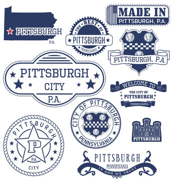Pittsburgh city, PA, generic stamps and signs