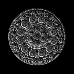 3d Metallic Round Ornament Pattern - Arabic, Islamic, East style