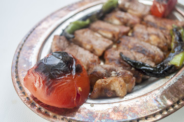 Turkish kebab and traditional dinner meat