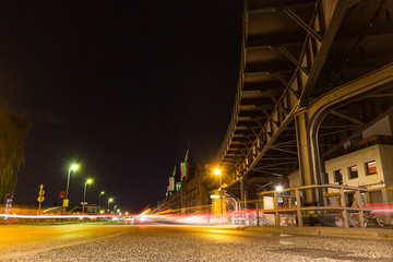 Fototapeta na wymiar Berlin Kreuzberg at night , Oberbaum bridge