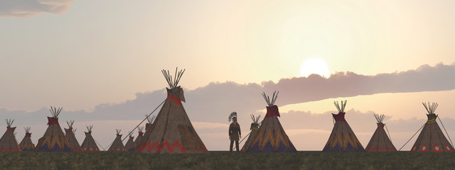 Indianerlager in der Abenddämmerung © Michael Rosskothen