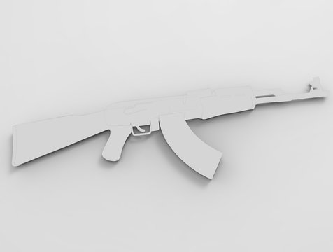 Kalashnikov AK-47 on background. Paint ready.