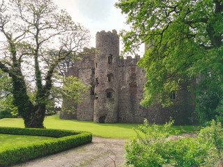 Fototapeta na wymiar Welsh castle and garden