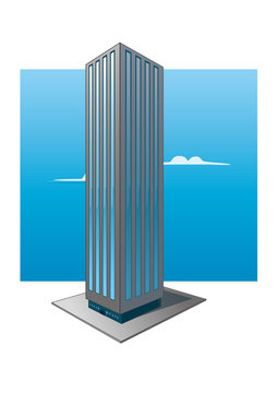 A schematcic and isolated Skyscrapper vector illustration in perspective
