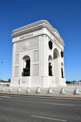 Fototapeta na wymiar Triumphal arch called MANGILIK EL (Eternal nation) in Astana, capital of Kazakhstan