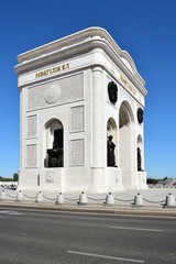 Fototapeta na wymiar Triumphal arch called MANGILIK EL (Eternal nation) in Astana, capital of Kazakhstan