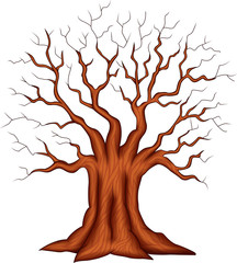 Dead tree isolated on white background 