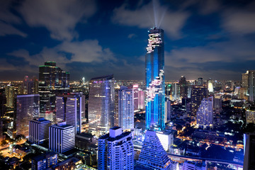 Fototapeta na wymiar MahaNakhon tower is tallest buildings in Thailand, Silom area, Bangkok Thailand