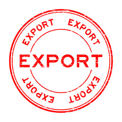 Grunge red export rubber stamp