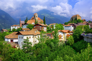 Alpine village Schenna, Meran, South Tyrol, Italy