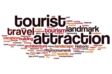 Tourist attraction word cloud
