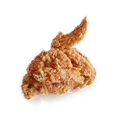 Fried chicken wings isolated on white background.