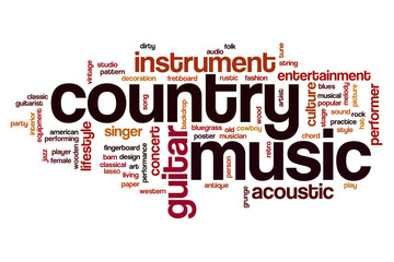 Country music word cloud