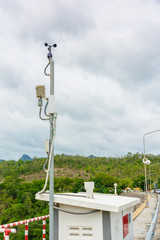 wind meter and mountain background