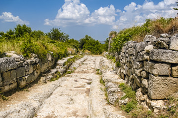 Fototapeta premium The ruins of the ancient city. Chufut-kale. Bakhchisaray. Crimea