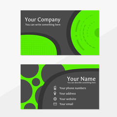 business card with green and dark gray colors