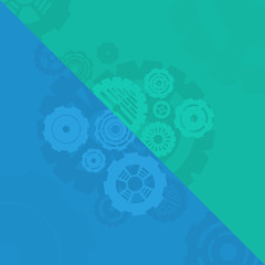 blue and green gears background