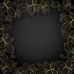 Gold frame with leaves.