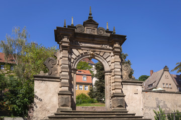 Fototapeta premium Tuchmachertor w Miśni za kościołem Frauenkirche