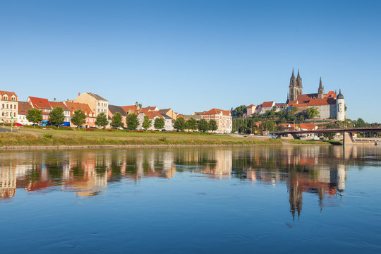 Stadtansicht Meißen mit Elbe