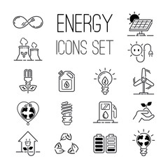Energy icons vector set.