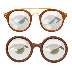 Glasses human eye vector