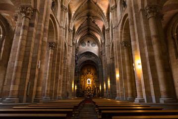 Fototapeta premium Columns and main nave of the Basilica of San Vicente