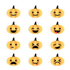 Emoji pumpkin icon set