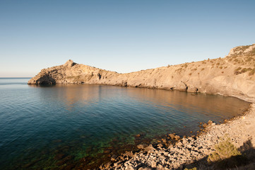 Fototapeta na wymiar Cape Kapchik in Eastern Crimea near Novyi Svet settlment