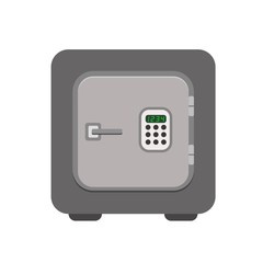 Metal bank safe vector icon in a flat style.