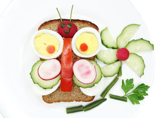 creative food breakfast with scrambled egg