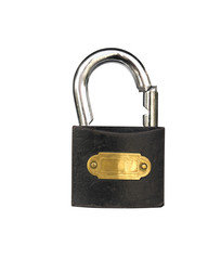 Naklejka premium Padlock which is broken isolated on a white background