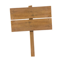 Wooden sign isolated on white