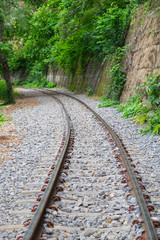 The railway along the cliff and tree called "The Death Railway"