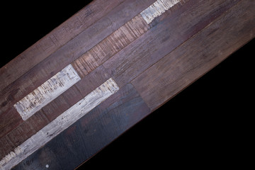 timber wood panel plank isolated on black background
